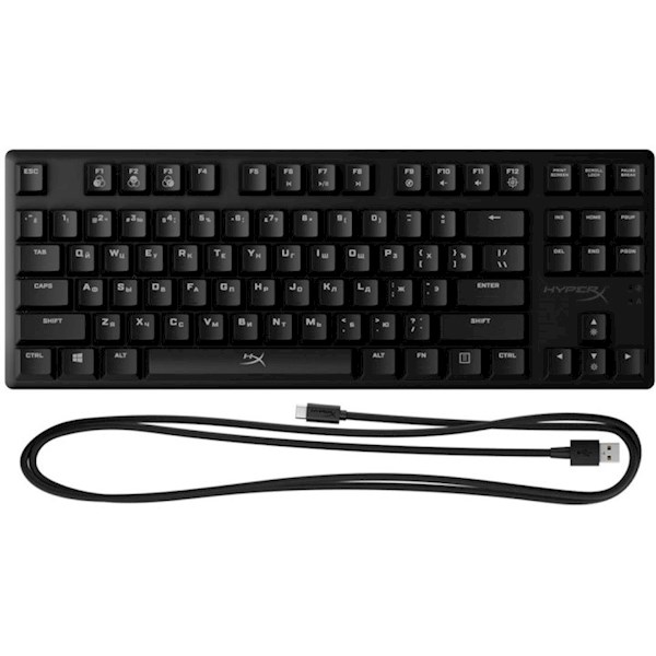 კლავიატურა HyperX HX-KB7BLX-RU Alloy Origins, Wired, RGB, USB-C, Gaming ...